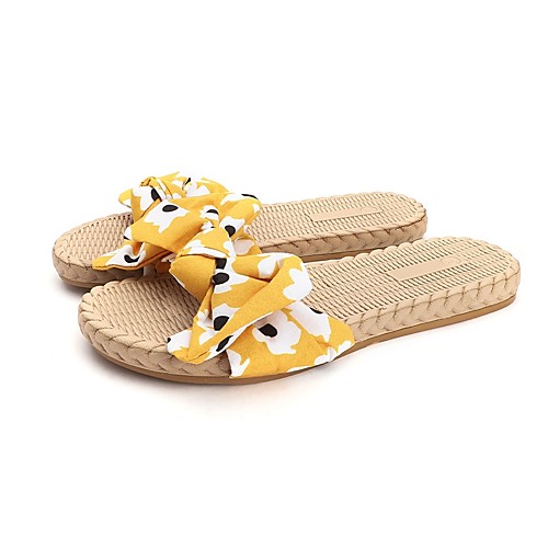 Women's Slippers & Flip-Flops Summer Flat Heel Open Toe Casual Sweet Daily Outdoor Bowknot Floral Polyester Black / Yellow
Women's Slippers & Flip-Flops Summer Flat Heel Open Toe Casual Sweet Daily Outdoor Bowknot Floral Polyester Black / Yellow