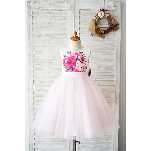 Ball Gown Knee Length Wedding / Birthday Flower Girl Dresses - Tulle Sleeveless Jewel Neck with Bow(s)
Ball Gown Knee Length Wedding / Birthday Flower Girl Dresses - Tulle Sleeveless Jewel Neck with Bow(s)