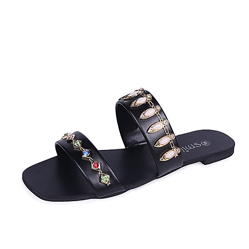 Women's Slippers & Flip-Flops 2020 Spring & Summer Flat Heel Open Toe British Minimalism Daily Sparkling Glitter PU Walking Shoes White / Black / Light Red
Women's Slippers & Flip-Flops 2020 Spring & Summer Flat Heel Open Toe British Minimalism Daily Sparkling Glitter PU Walking Shoes White / Black / Light Red