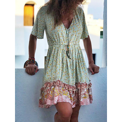 Women's A Line Dress Knee Length Dress Green Short Sleeve Floral Summer V Neck Elegant 2021 S M L XL XXL 3XL
Women's A Line Dress Knee Length Dress Green Short Sleeve Floral Summer V Neck Elegant 2021 S M L XL XXL 3XL