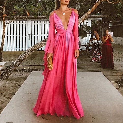 Sheath / Column Beautiful Back Sexy Wedding Guest Formal Evening Dress V Neck Sleeveless Floor Length Nylon Satin with Sleek 2020
Sheath / Column Beautiful Back Sexy Wedding Guest Formal Evening Dress V Neck Sleeveless Floor Length Nylon Satin with Sleek 2020