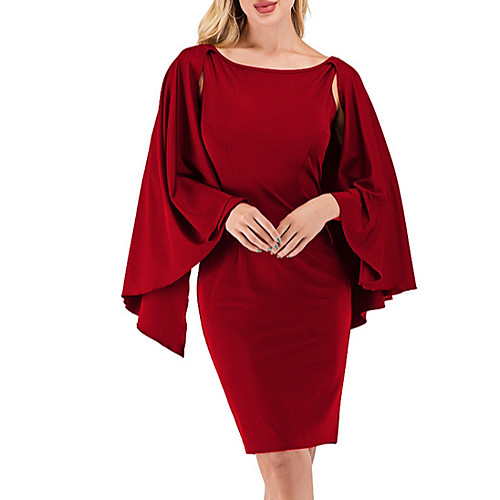 Women's Sheath Dress - Long Sleeve Solid Color Summer Elegant Slim 2020 Wine Black S M L XL XXL
Women's Sheath Dress - Long Sleeve Solid Color Summer Elegant Slim 2020 Wine Black S M L XL XXL