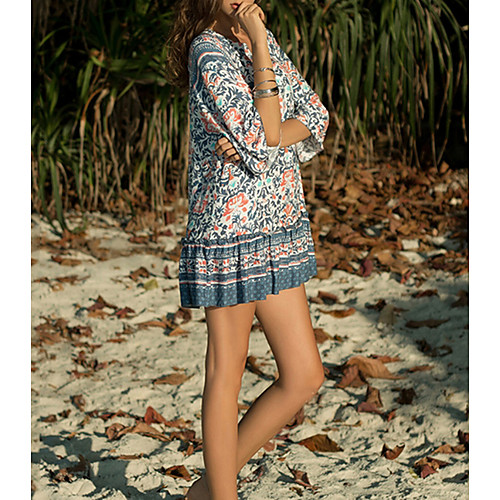 Women's Shift Dress - 3/4 Length Sleeve Print Summer Elegant Loose 2020 Blue M L XL XXL
Women's Shift Dress - 3/4 Length Sleeve Print Summer Elegant Loose 2020 Blue M L XL XXL