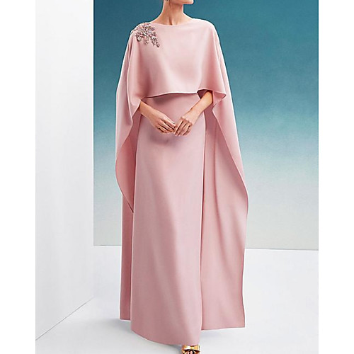 Sheath / Column Elegant Pink Engagement Formal Evening Dress Jewel Neck 3/4 Length Sleeve Floor Length Chiffon with Appliques 2020
Sheath / Column Elegant Pink Engagement Formal Evening Dress Jewel Neck 3/4 Length Sleeve Floor Length Chiffon with Appliques 2020