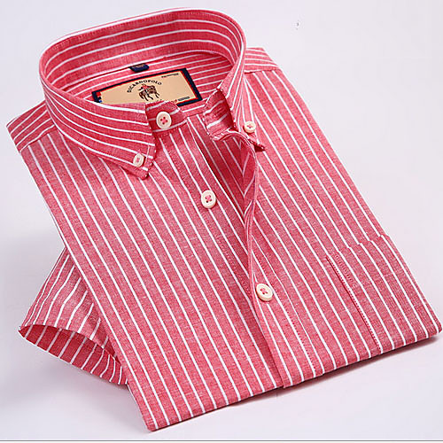 Men's Striped Plaid Print Shirt - Cotton Daily Button Down Collar Red / Short Sleeve
Men's Striped Plaid Print Shirt - Cotton Daily Button Down Collar Red / Short Sleeve