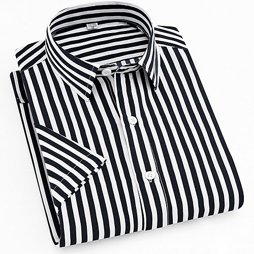 Men's Striped Plaid Print Shirt Daily Button Down Collar Black / Short Sleeve
Men's Striped Plaid Print Shirt Daily Button Down Collar Black / Short Sleeve