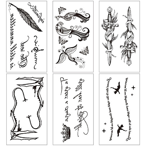 6 pcs Temporary Tattoos Water Resistant / Waterproof / Mini Style / Safety Face / Body / Hand Water-Transfer Sticker Body Painting Colors
6 pcs Temporary Tattoos Water Resistant / Waterproof / Mini Style / Safety Face / Body / Hand Water-Transfer Sticker Body Painting Colors