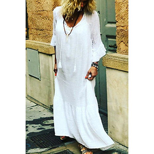 Women's Sheath Dress - Long Sleeve Solid Color Summer Elegant 2020 White Black M L XL XXL XXXL
Women's Sheath Dress - Long Sleeve Solid Color Summer Elegant 2020 White Black M L XL XXL XXXL