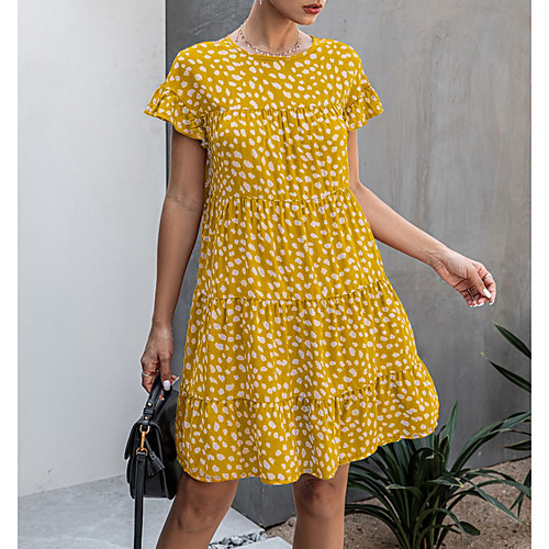 Women's Shift Dress White Black Blue Yellow Wine Brown Navy Blue Short Sleeve Floral Summer Round Neck Casual 2021 S M L XL XXL
Women's Shift Dress White Black Blue Yellow Wine Brown Navy Blue Short Sleeve Floral Summer Round Neck Casual 2021 S M L XL XXL