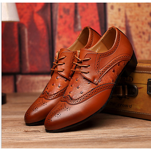 Men's PU Spring & Summer Casual Oxfords Brown / Black 
Men's PU Spring & Summer Casual Oxfords Brown / Black