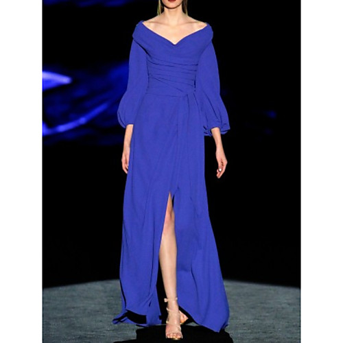 Sheath / Column Elegant Engagement Formal Evening Dress V Neck 3/4 Length Sleeve Floor Length Chiffon with Ruched Split 2021
Sheath / Column Elegant Engagement Formal Evening Dress V Neck 3/4 Length Sleeve Floor Length Chiffon with Ruched Split 2021
