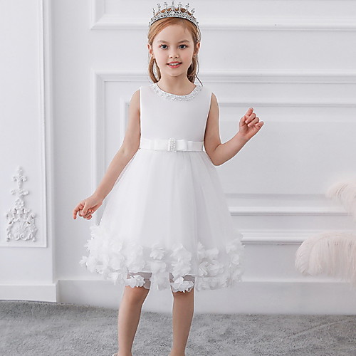 Princess / Ball Gown Knee Length Party / Wedding Flower Girl Dresses - Tulle / Satin Chiffon Sleeveless Jewel Neck with Bow(s) / Beading / Appliques
Princess / Ball Gown Knee Length Party / Wedding Flower Girl Dresses - Tulle / Satin Chiffon Sleeveless Jewel Neck with Bow(s) / Beading / Appliques