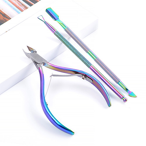 3 pcs/set Rainbow Stainless Steel Cuticle Remover Dual-ended Finger Dead Skin Push Nail Cuticle Pusher Scissors Manicure Nail Care Tool
3 pcs/set Rainbow Stainless Steel Cuticle Remover Dual-ended Finger Dead Skin Push Nail Cuticle Pusher Scissors Manicure Nail Care Tool