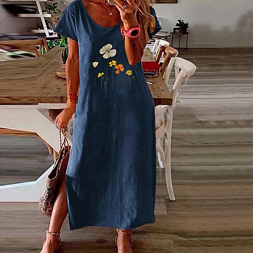 Women's Shift Dress Maxi long Dress Green Navy Blue Light Blue Short Sleeve Floral Summer Round Neck Elegant 2021 L XL XXL 3XL 4XL 5XL
Women's Shift Dress Maxi long Dress Green Navy Blue Light Blue Short Sleeve Floral Summer Round Neck Elegant 2021 L XL XXL 3XL 4XL 5XL