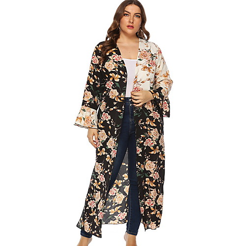 Women's Daily Long Trench Coat, Geometric V Neck Long Sleeve Polyester Black
Women's Daily Long Trench Coat, Geometric V Neck Long Sleeve Polyester Black