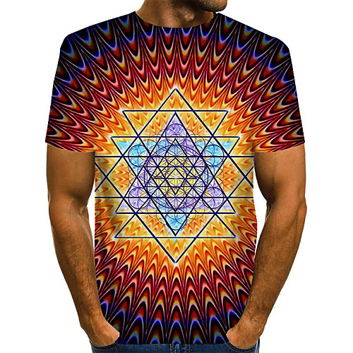 Men's Plus Size Geometric 3D Print T-shirt Street chic Exaggerated Daily Going out Round Neck Rainbow / Short Sleeve
Men's Plus Size Geometric 3D Print T-shirt Street chic Exaggerated Daily Going out Round Neck Rainbow / Short Sleeve