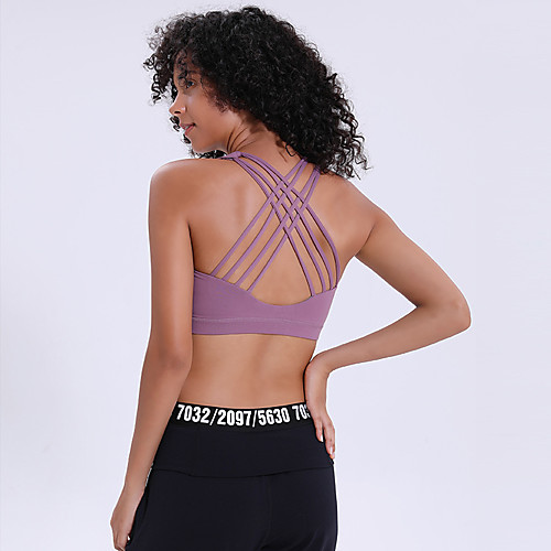 Women's Sports Bra Bralette Criss Cross Elastane Running Fitness Jogging Breathable Soft Padded Medium Support Purple White Solid Colored / Stretchy
Women's Sports Bra Bralette Criss Cross Elastane Running Fitness Jogging Breathable Soft Padded Medium Support Purple White Solid Colored / Stretchy