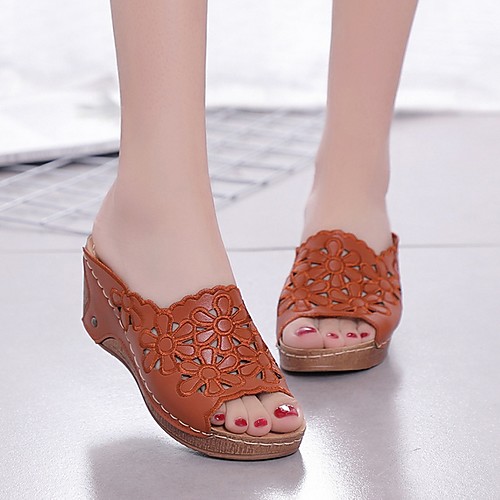 Women's Sandals / Slippers & Flip-Flops Wedge Sandals Summer Wedge Heel Open Toe Daily PU Black / Red / Brown
Women's Sandals / Slippers & Flip-Flops Wedge Sandals Summer Wedge Heel Open Toe Daily PU Black / Red / Brown