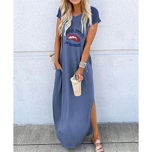 Women's Maxi Shift Dress - Short Sleeves Letter Summer Casual 2020 White Black Blue Khaki Green S M L XL
Women's Maxi Shift Dress - Short Sleeves Letter Summer Casual 2020 White Black Blue Khaki Green S M L XL