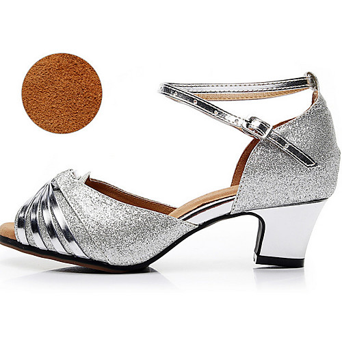Women's Latin Shoes PU Heel Cuban Heel Dance Shoes Black / Gold / Silver
Women's Latin Shoes PU Heel Cuban Heel Dance Shoes Black / Gold / Silver