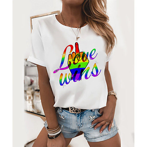 Women's Tops Graphic T-shirt - Print Round Neck Basic Daily Spring Summer White XS S M L XL 2XL 3XL 4XL
Women's Tops Graphic T-shirt - Print Round Neck Basic Daily Spring Summer White XS S M L XL 2XL 3XL 4XL