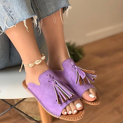 Women's Slippers & Flip-Flops Summer Flat Heel Open Toe Daily Suede Black / Purple / Yellow
Women's Slippers & Flip-Flops Summer Flat Heel Open Toe Daily Suede Black / Purple / Yellow