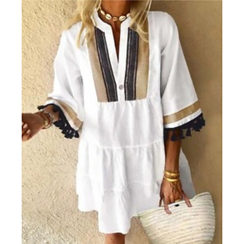 Women's Maxi long Dress Shirt Dress - 3/4 Length Sleeve Print Summer Casual Mumu 2020 White Black S M L XL XXL
Women's Maxi long Dress Shirt Dress - 3/4 Length Sleeve Print Summer Casual Mumu 2020 White Black S M L XL XXL