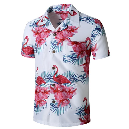 Men's Graphic Flamingos Print Shirt Tropical Daily Button Down Collar White / Short Sleeve
Men's Graphic Flamingos Print Shirt Tropical Daily Button Down Collar White / Short Sleeve