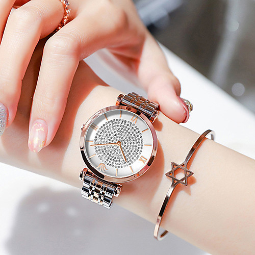Women's Steel Band Watches Luxury Fashion Stainless Steel Chinese Quartz Rose Gold WhiteGolden Silver Water Resistant / Waterproof 30 m 1 pc Analog One Year Battery Life
Women's Steel Band Watches Luxury Fashion Stainless Steel Chinese Quartz Rose Gold WhiteGolden Silver Water Resistant / Waterproof 30 m 1 pc Analog One Year Battery Life