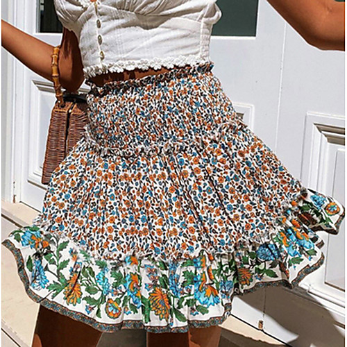 Women's Daily Wear / Casual / Daily Active / Basic A Line Skirts - Floral Ruffle / Print Gray S M L
Women's Daily Wear / Casual / Daily Active / Basic A Line Skirts - Floral Ruffle / Print Gray S M L