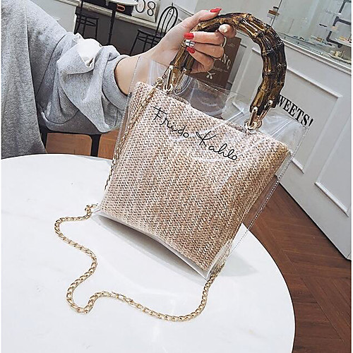 Women's Glitter PVC Top Handle Bag Letter 2 Pieces Purse Set Blushing Pink / Khaki / Black
Women's Glitter PVC Top Handle Bag Letter 2 Pieces Purse Set Blushing Pink / Khaki / Black