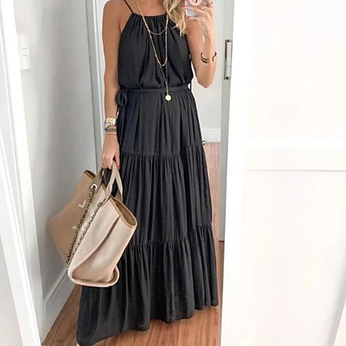 Women's A-Line Dress Maxi long Dress - Sleeveless Solid Color Summer Casual 2020 Black S M L XL XXL
Women's A-Line Dress Maxi long Dress - Sleeveless Solid Color Summer Casual 2020 Black S M L XL XXL