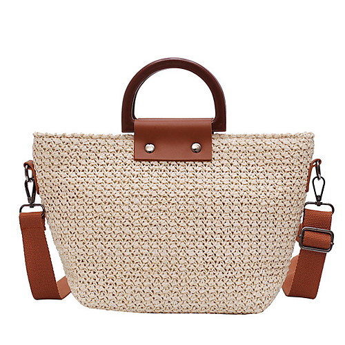 Women's Hollow-out Straw Top Handle Bag Solid Color Almond / Brown / Beige
Women's Hollow-out Straw Top Handle Bag Solid Color Almond / Brown / Beige