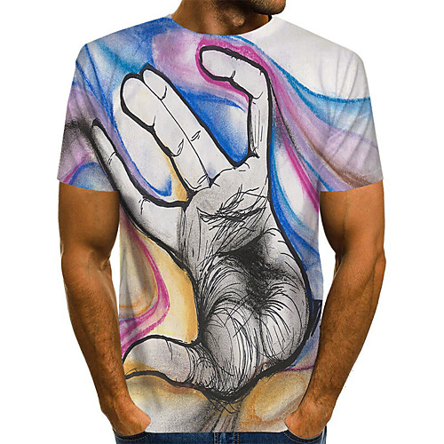 Men's Plus Size Geometric 3D Print T-shirt Street chic Exaggerated Daily Going out Round Neck Rainbow / Short Sleeve
Men's Plus Size Geometric 3D Print T-shirt Street chic Exaggerated Daily Going out Round Neck Rainbow / Short Sleeve