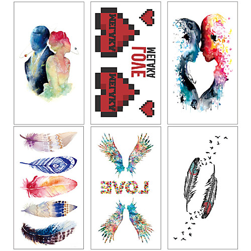 6 pcs Temporary Tattoos Water Resistant / Waterproof / Mini Style / Safety Face / Body / Hand Water-Transfer Sticker Body Painting Colors
6 pcs Temporary Tattoos Water Resistant / Waterproof / Mini Style / Safety Face / Body / Hand Water-Transfer Sticker Body Painting Colors
