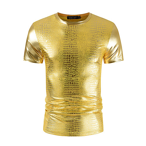 Men's Geometric Sequins Slim T-shirt - PU Basic Rock Daily Club Round Neck Black / Gold / Silver / Short Sleeve
Men's Geometric Sequins Slim T-shirt - PU Basic Rock Daily Club Round Neck Black / Gold / Silver / Short Sleeve