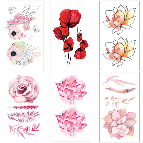 6 pcs Temporary Tattoos Water Resistant / Waterproof / Mini Style / Safety Face / Body / Hand Water-Transfer Sticker Body Painting Colors
6 pcs Temporary Tattoos Water Resistant / Waterproof / Mini Style / Safety Face / Body / Hand Water-Transfer Sticker Body Painting Colors