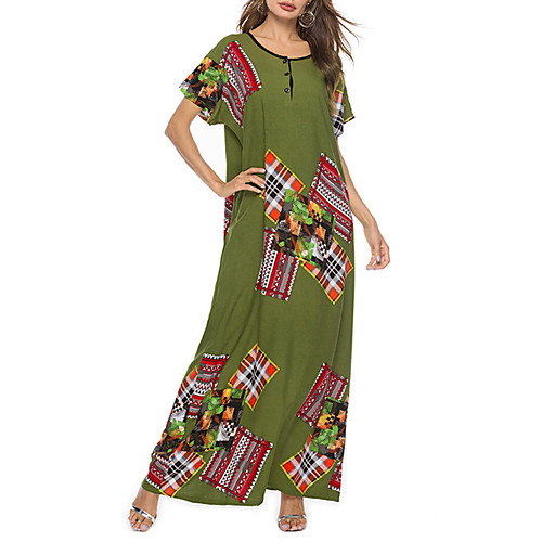 Women's Maxi Shift Dress - Short Sleeves Print Solid Color Patchwork Summer Fall Boho Street chic Going out Beach 2020 Green S M L XL
Women's Maxi Shift Dress - Short Sleeves Print Solid Color Patchwork Summer Fall Boho Street chic Going out Beach 2020 Green S M L XL