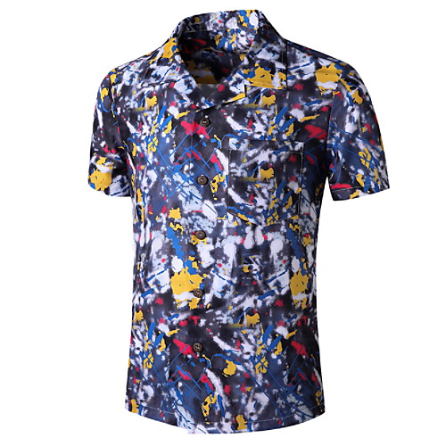 Men's Graphic Print Shirt Tropical Daily Button Down Collar Blue / Short Sleeve
Men's Graphic Print Shirt Tropical Daily Button Down Collar Blue / Short Sleeve