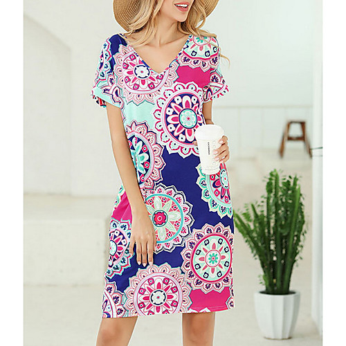 Women's A Line Dress - Short Sleeves Print Spring Summer V Neck Elegant Chinoiserie Loose 2020 Light Brown Black Blushing Pink Dusty Blue Navy Blue S M L XL XXL
Women's A Line Dress - Short Sleeves Print Spring Summer V Neck Elegant Chinoiserie Loose 2020 Light Brown Black Blushing Pink Dusty Blue Navy Blue S M L XL XXL