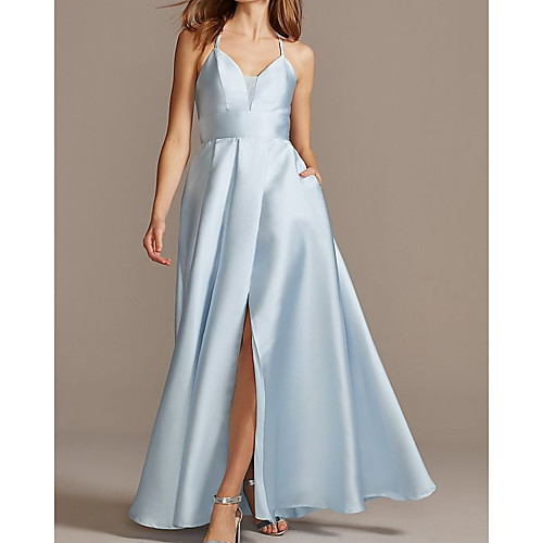A-Line Elegant Beautiful Back Engagement Formal Evening Dress Spaghetti Strap Sleeveless Floor Length Satin with Pleats Split 2020
A-Line Elegant Beautiful Back Engagement Formal Evening Dress Spaghetti Strap Sleeveless Floor Length Satin with Pleats Split 2020