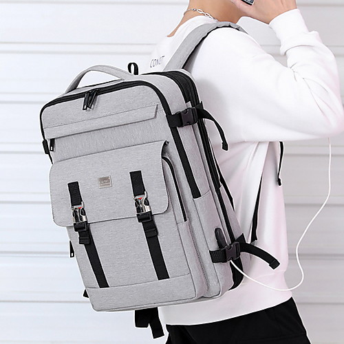 Large Capacity Nylon Zipper Commuter Backpack Color Block Daily Black / Light Gray / Dark Gray
Large Capacity Nylon Zipper Commuter Backpack Color Block Daily Black / Light Gray / Dark Gray