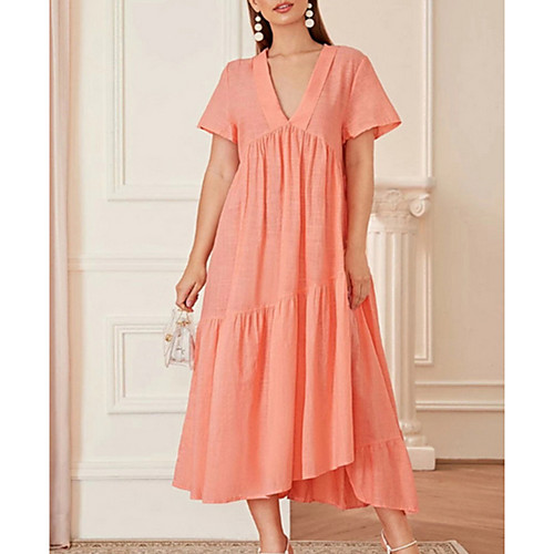Women's Sheath Dress - Short Sleeves Solid Color Summer Elegant 2020 Blue Blushing Pink S M L XL
Women's Sheath Dress - Short Sleeves Solid Color Summer Elegant 2020 Blue Blushing Pink S M L XL