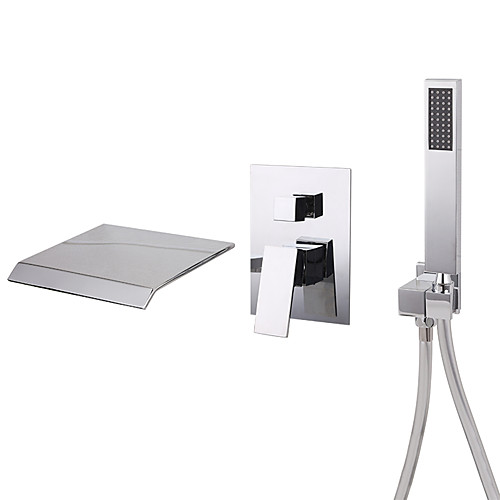 Bathroom Sink Faucet - Wall Mount / Waterfall / Widespread Chrome Widespread Single Handle Three HolesBath Taps
Bathroom Sink Faucet - Wall Mount / Waterfall / Widespread Chrome Widespread Single Handle Three HolesBath Taps
