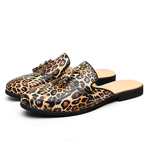 Men's Summer Casual / British Daily Outdoor Clogs & Mules Walking Shoes Faux Leather Breathable Wear Proof Black / Gold Leopard / Tassel
Men's Summer Casual / British Daily Outdoor Clogs & Mules Walking Shoes Faux Leather Breathable Wear Proof Black / Gold Leopard / Tassel
