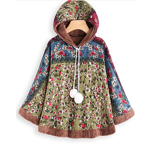 Women's Winter Cloak / Capes Daily Regular Color Block Cotton Green M / L / XL
Women's Winter Cloak / Capes Daily Regular Color Block Cotton Green M / L / XL