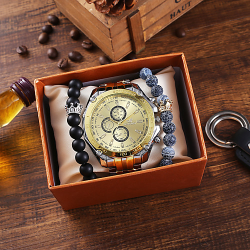 Men's Dress Watch Quartz Stainless Steel Silver / Gold Chronograph New Design Casual Watch Analog Classic Fashion - Gold Blue Silver
Men's Dress Watch Quartz Stainless Steel Silver / Gold Chronograph New Design Casual Watch Analog Classic Fashion - Gold Blue Silver
