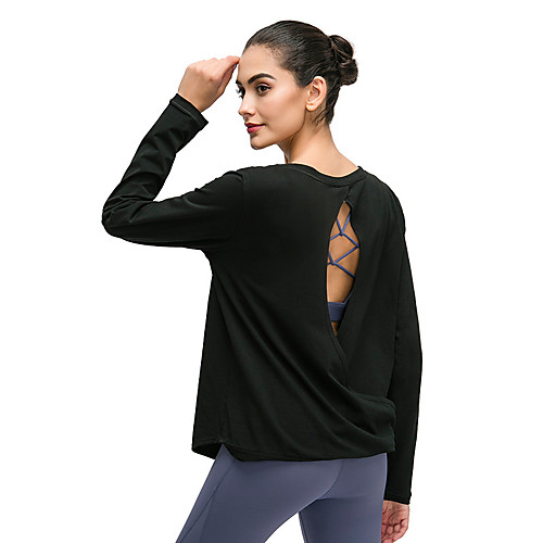 Women's Yoga Top Cut Out Fashion Black Purple Green Blue Elastane Cotton Running Fitness Gym Workout Tee / T-shirt Long Sleeve Sport Activewear Breathable Comfort Quick Dry Stretchy
Women's Yoga Top Cut Out Fashion Black Purple Green Blue Elastane Cotton Running Fitness Gym Workout Tee / T-shirt Long Sleeve Sport Activewear Breathable Comfort Quick Dry Stretchy