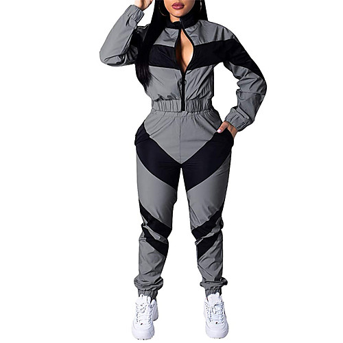 Women's 2-Piece Full Zip Elastane Tracksuit Sweatsuit Streetwear 2pcs Stand Running Fitness Jogging Reflective Windproof Breathable Sportswear Athletic Clothing Set Long Sleeve Activewear / Patchwork
Women's 2-Piece Full Zip Elastane Tracksuit Sweatsuit Streetwear 2pcs Stand Running Fitness Jogging Reflective Windproof Breathable Sportswear Athletic Clothing Set Long Sleeve Activewear / Patchwork