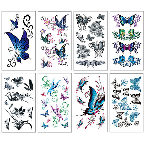 8 pcs Temporary Tattoos Water Resistant / Waterproof / Mini Style / Safety Face / Body / Hand Water-Transfer Sticker Body Painting Colors
8 pcs Temporary Tattoos Water Resistant / Waterproof / Mini Style / Safety Face / Body / Hand Water-Transfer Sticker Body Painting Colors